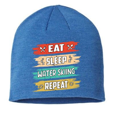 Eat Sleep Water Skiing Repeat Water Skiing Water Skier Gift Sustainable Beanie