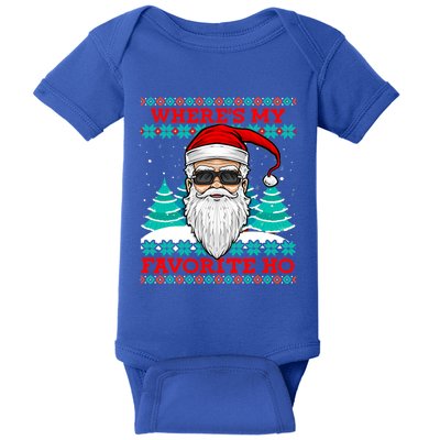 Evil Santa WhereS My Favorite Ho Funny Ugly Christmas Xmas Great Gift Baby Bodysuit