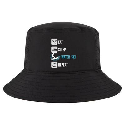 Eat Sleep Waterski Repeat Water Sports Skiing Gift Cool Comfort Performance Bucket Hat