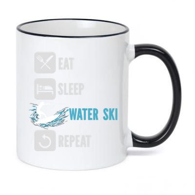 Eat Sleep Waterski Repeat Water Sports Skiing Gift 11oz Black Color Changing Mug