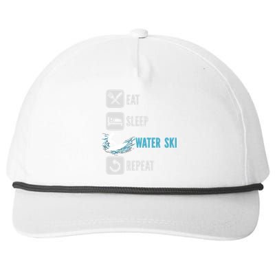 Eat Sleep Waterski Repeat Water Sports Skiing Gift Snapback Five-Panel Rope Hat