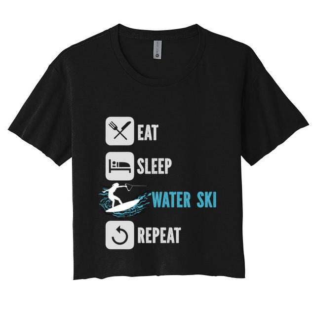 Eat Sleep Waterski Repeat Water Sports Skiing Gift Crop Top