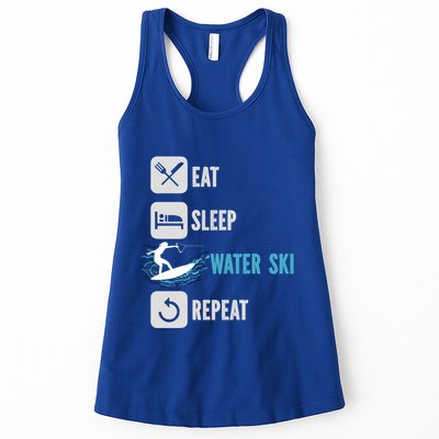 Eat Sleep Waterski Repeat Water Sports Skiing Gift Womens Tank Top