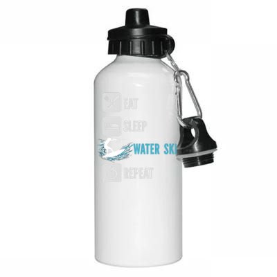 Eat Sleep Waterski Repeat Water Sports Skiing Gift Aluminum Water Bottle 