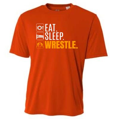 Eat Sleep Wrestle Quote Gift For Wrestler Wrestling Funny Gift Cooling Performance Crew T-Shirt