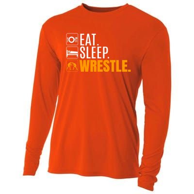 Eat Sleep Wrestle Quote Gift For Wrestler Wrestling Funny Gift Cooling Performance Long Sleeve Crew