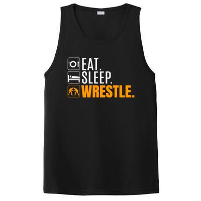 Eat Sleep Wrestle Quote Gift For Wrestler Wrestling Funny Gift PosiCharge Competitor Tank