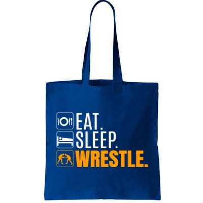 Eat Sleep Wrestle Quote Gift For Wrestler Wrestling Funny Gift Tote Bag