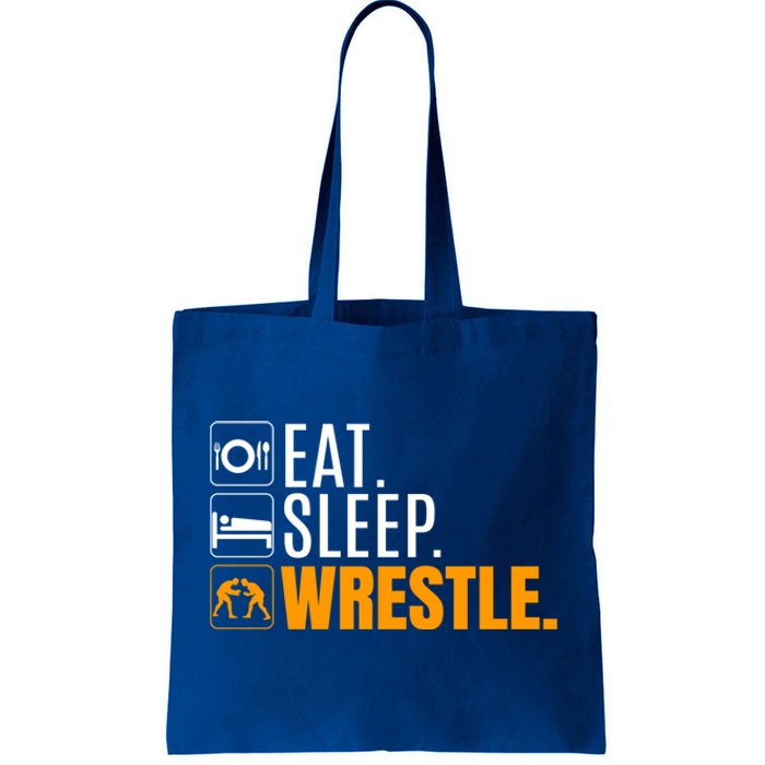 Eat Sleep Wrestle Quote Gift For Wrestler Wrestling Funny Gift Tote Bag