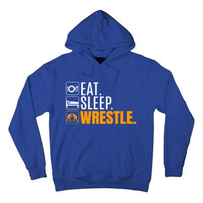 Eat Sleep Wrestle Quote Gift For Wrestler Wrestling Funny Gift Tall Hoodie