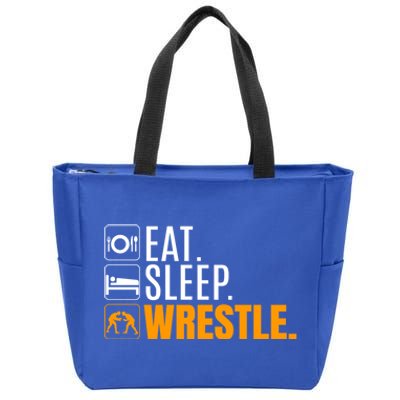 Eat Sleep Wrestle Quote Gift For Wrestler Wrestling Funny Gift Zip Tote Bag