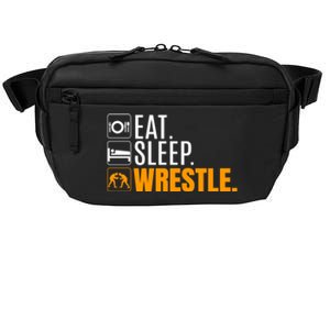 Eat Sleep Wrestle Quote Gift For Wrestler Wrestling Funny Gift Crossbody Pack