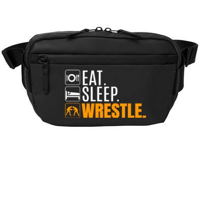 Eat Sleep Wrestle Quote Gift For Wrestler Wrestling Funny Gift Crossbody Pack