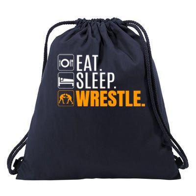 Eat Sleep Wrestle Quote Gift For Wrestler Wrestling Funny Gift Drawstring Bag