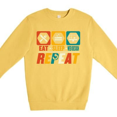 Eat Sleep Web Design Repeat Funny Developer Programmer Premium Crewneck Sweatshirt