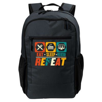 Eat Sleep Web Design Repeat Funny Developer Programmer Daily Commute Backpack