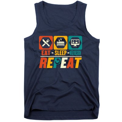 Eat Sleep Web Design Repeat Funny Developer Programmer Tank Top