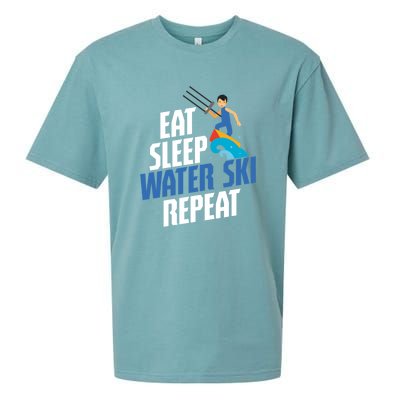 Eat Sleep Water Ski Repeat Gift Sueded Cloud Jersey T-Shirt