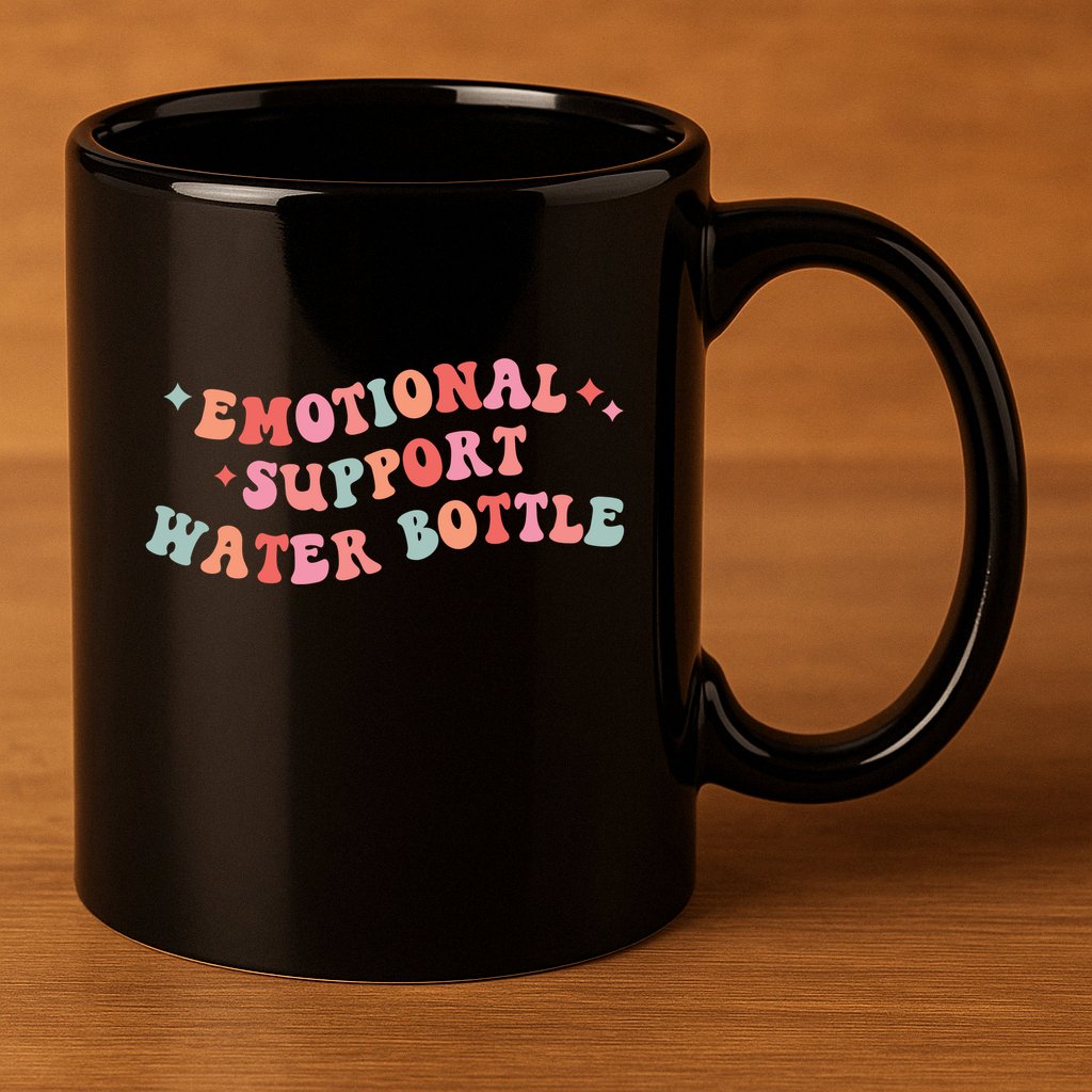 Emotional Support Water Bottle 11oz C Handle Ceramic Mug