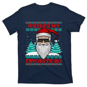 Evil Santa "Where's My Favorite Ho" Funny Ugly Christmas T-Shirt