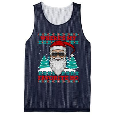 Evil Santa "Where's My Favorite Ho" Funny Ugly Christmas Mesh Reversible Basketball Jersey Tank