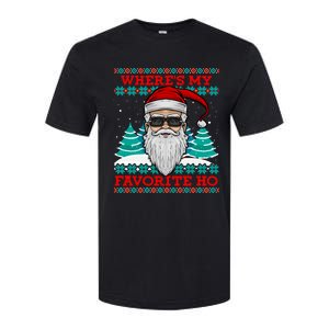 Evil Santa "Where's My Favorite Ho" Funny Ugly Christmas Softstyle® CVC T-Shirt