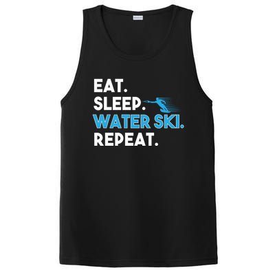 Eat Sleep Water Ski Repeat Funny Water Skier Skiing Lover Gift PosiCharge Competitor Tank