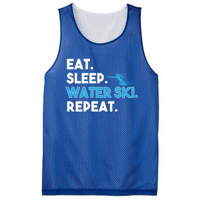 Eat Sleep Water Ski Repeat Funny Water Skier Skiing Lover Gift Mesh Reversible Basketball Jersey Tank