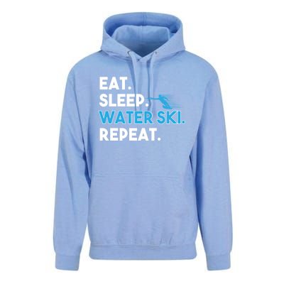 Eat Sleep Water Ski Repeat Funny Water Skier Skiing Lover Gift Unisex Surf Hoodie