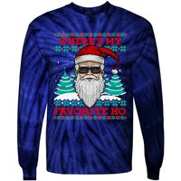 Evil Santa "Where's My Favorite Ho" Funny Ugly Christmas Tie-Dye Long Sleeve Shirt