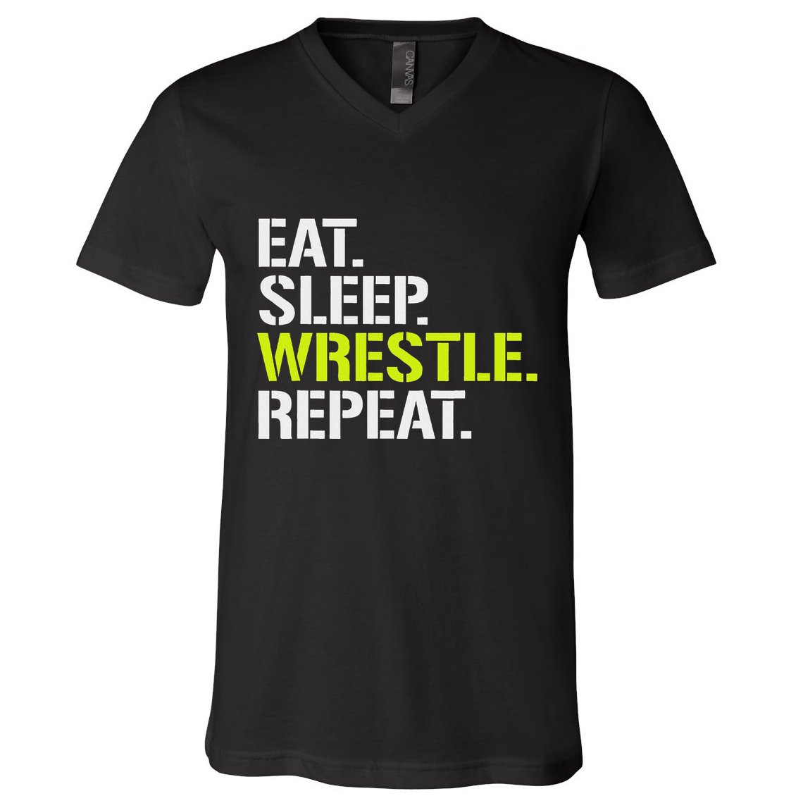 Eat Sleep Wrestle Repeat Cool Wrestling V-Neck T-Shirt