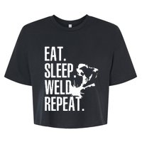 Eat Sleep Weld Repeat Welder Bella+Canvas Jersey Crop Tee