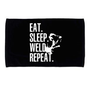 Eat Sleep Weld Repeat Welder Microfiber Hand Towel