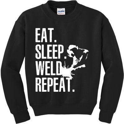 Eat Sleep Weld Repeat Welder Kids Sweatshirt