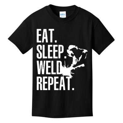 Eat Sleep Weld Repeat Welder Kids T-Shirt