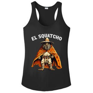 El Squatcho Western Mexican Bigfoot Sasquatch Lover Ladies PosiCharge Competitor Racerback Tank