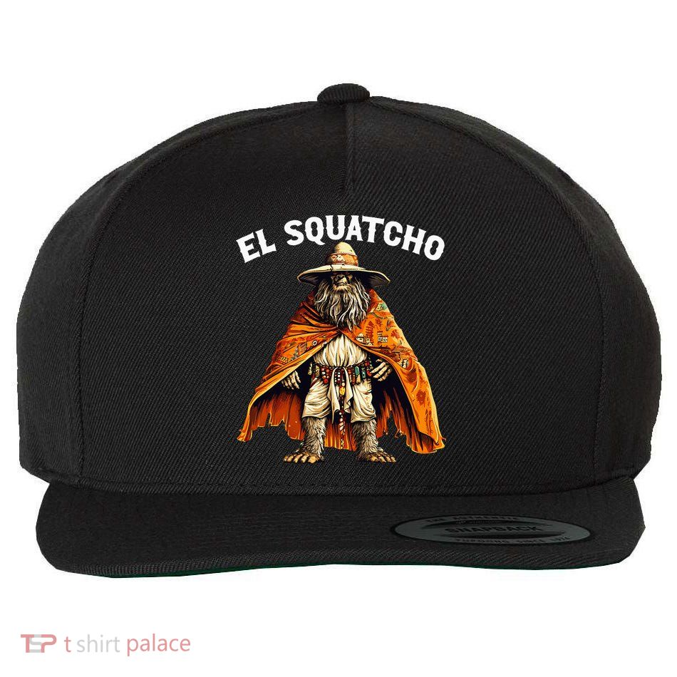 El Squatcho Western Mexican Bigfoot Sasquatch Lover Wool Snapback Cap