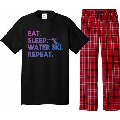 Eat Sleep Water Ski Repeat Funny Water Skier Skiing Lover Cool Gift Pajama Set