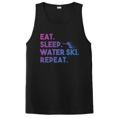 Eat Sleep Water Ski Repeat Funny Water Skier Skiing Lover Cool Gift PosiCharge Competitor Tank