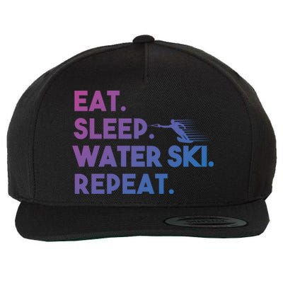 Eat Sleep Water Ski Repeat Funny Water Skier Skiing Lover Cool Gift Wool Snapback Cap