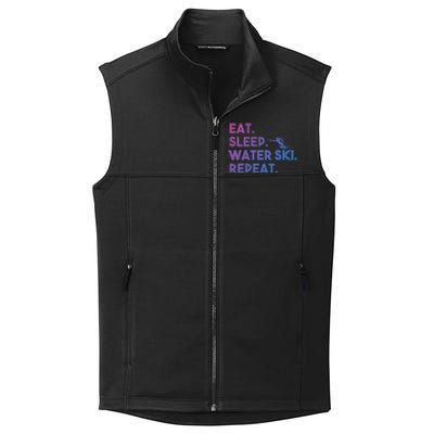 Eat Sleep Water Ski Repeat Funny Water Skier Skiing Lover Cool Gift Collective Smooth Fleece Vest