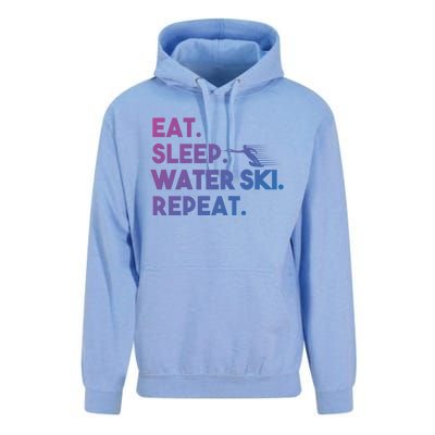 Eat Sleep Water Ski Repeat Funny Water Skier Skiing Lover Cool Gift Unisex Surf Hoodie