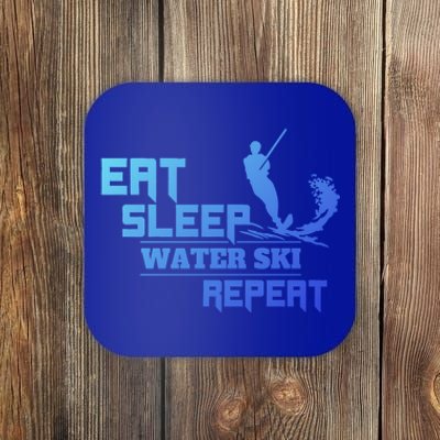 Eat Sleep Water Ski Repeat Water Skiing Wakeboarding Funny Gift Coaster