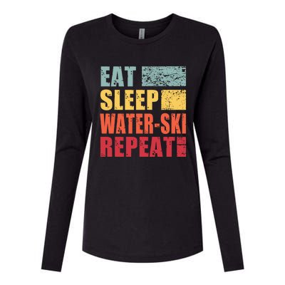 Eat Sleep WaterSki Repeat Gift Womens Cotton Relaxed Long Sleeve T-Shirt