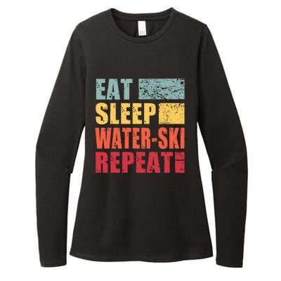 Eat Sleep WaterSki Repeat Gift Womens CVC Long Sleeve Shirt