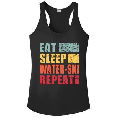 Eat Sleep WaterSki Repeat Gift Ladies PosiCharge Competitor Racerback Tank