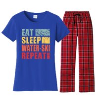 Eat Sleep WaterSki Repeat Gift Women's Flannel Pajama Set