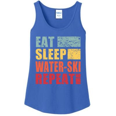 Eat Sleep WaterSki Repeat Gift Ladies Essential Tank