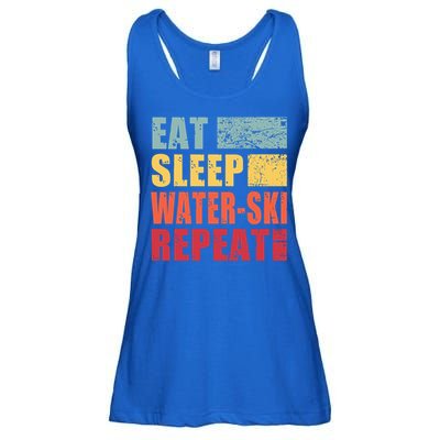 Eat Sleep WaterSki Repeat Gift Ladies Essential Flowy Tank