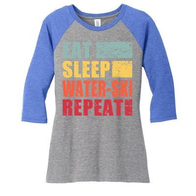 Eat Sleep WaterSki Repeat Gift Women's Tri-Blend 3/4-Sleeve Raglan Shirt